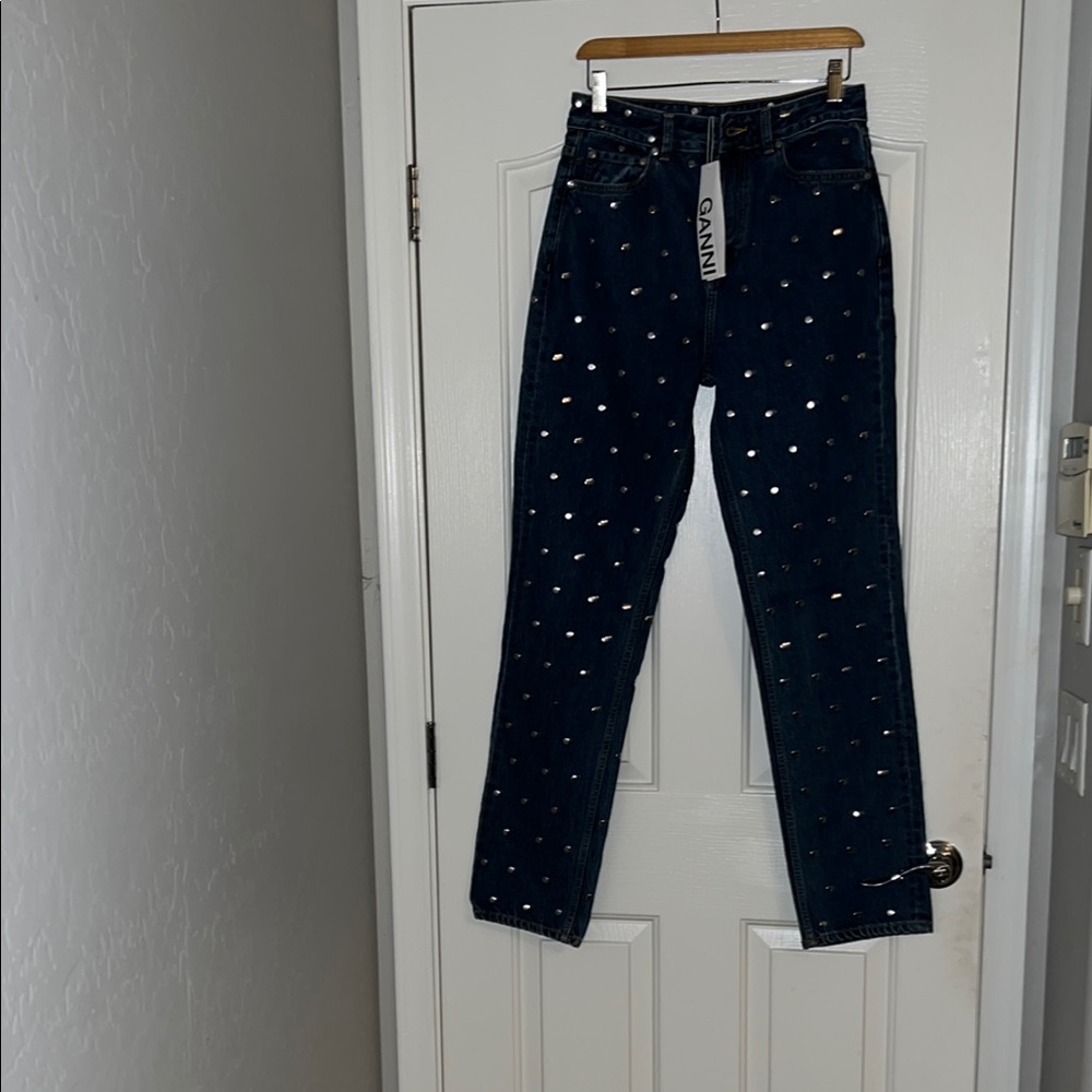 Ganni Black Straight Leg Jeans